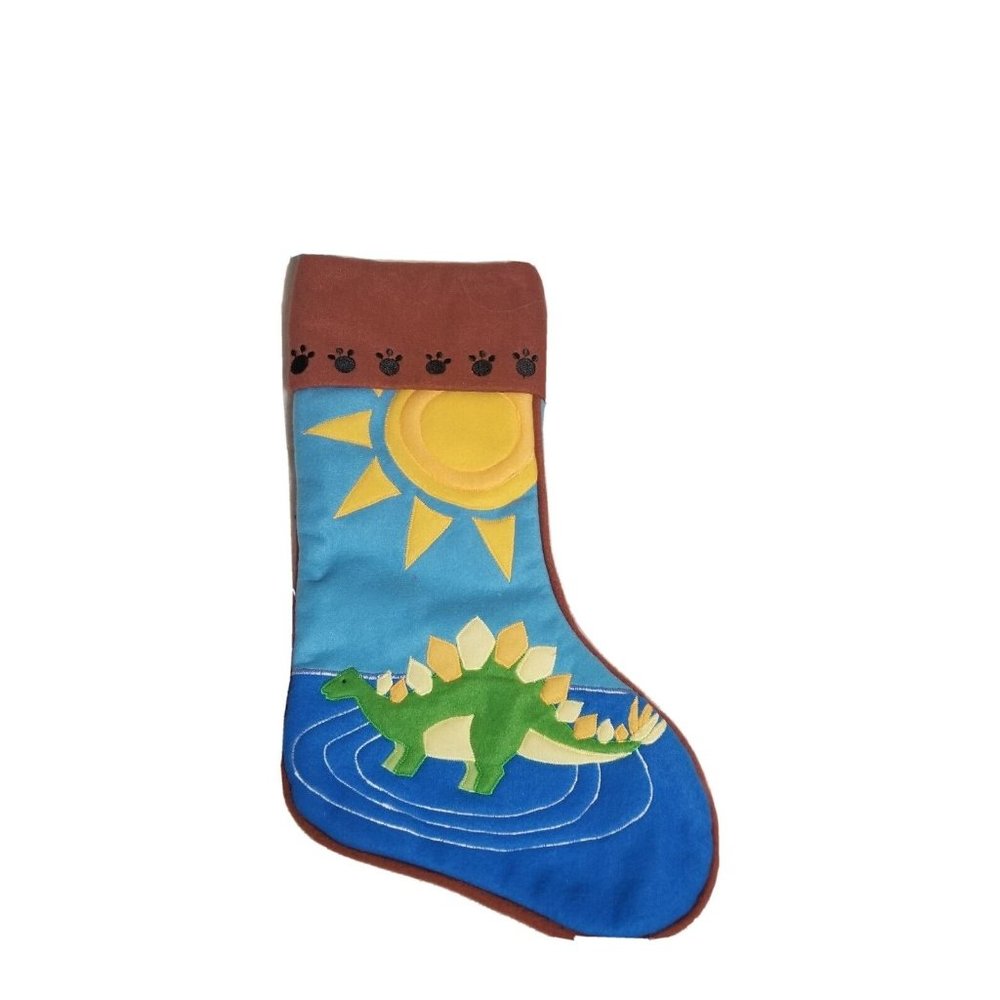 Dinosaur Christmas Boy Girl Kids Felt Stocking
